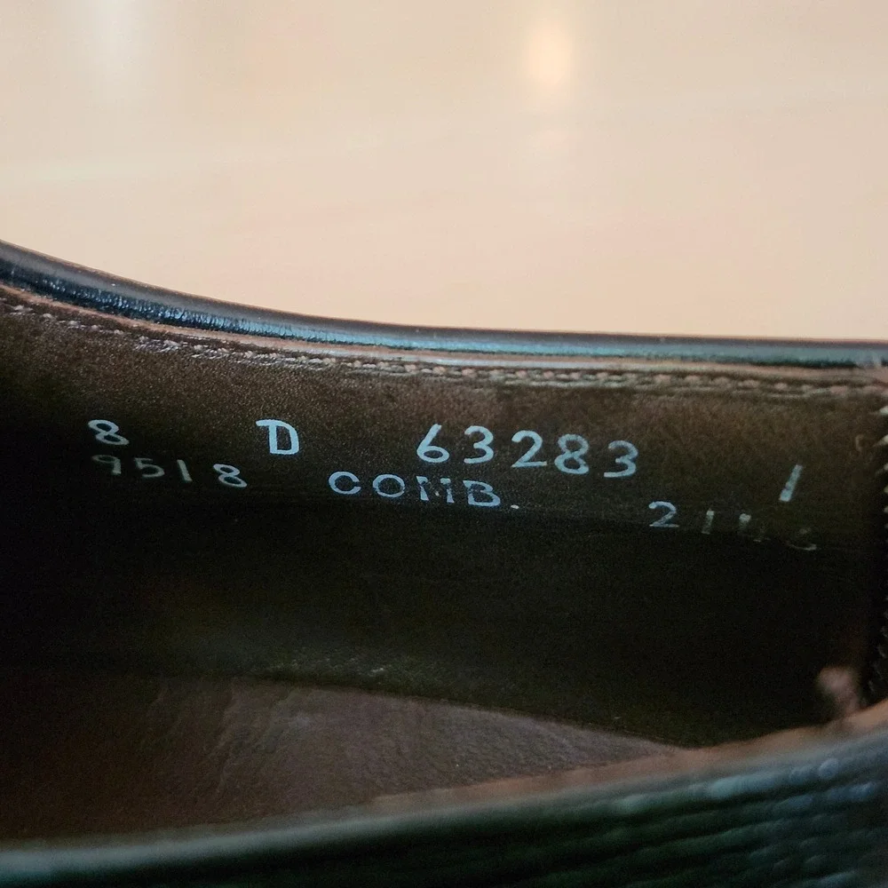 Allen Edmonds Leeds Blucher Oxford Shoes Mens Size 8 Black 9518 USA Leather